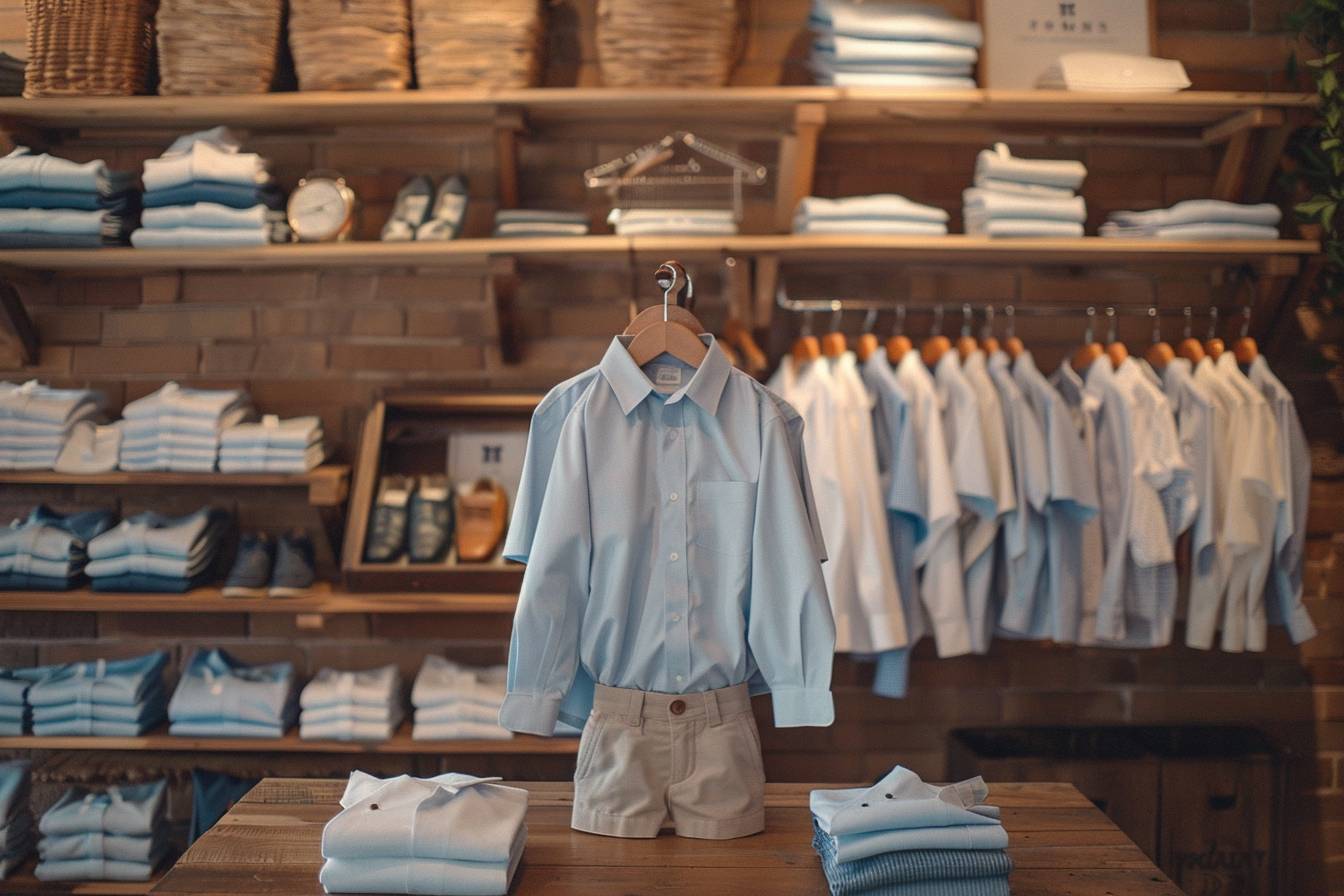 Élève en tenue soignée prêt pour un oral de stage  
Vêtements élégants et adaptés pour un entretien scolaire